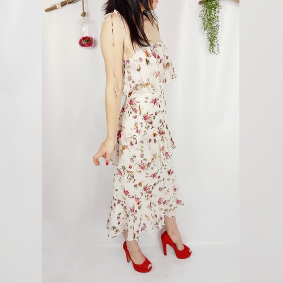 wayf imola tiered midi dress